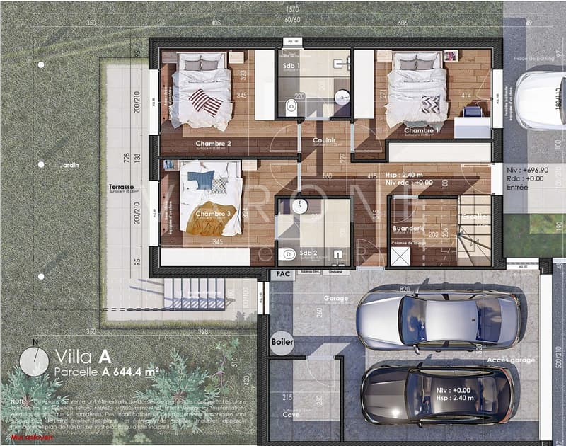Plan de la villa A - Rez