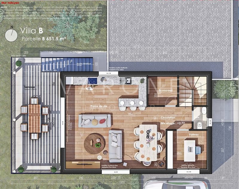 Plan de la villa B - Etage