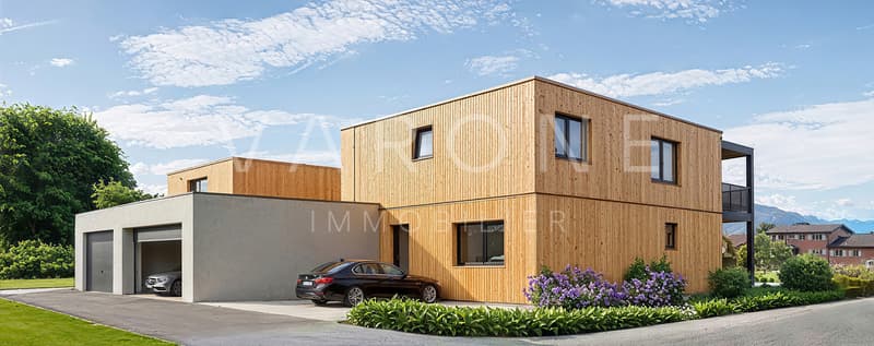 Vue 3D garage et façades est et nord
