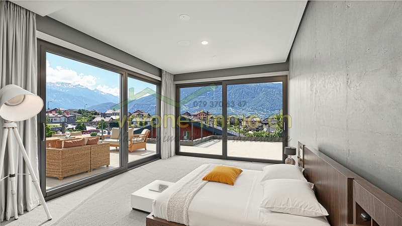 Vue 3D intérieure de la chambre