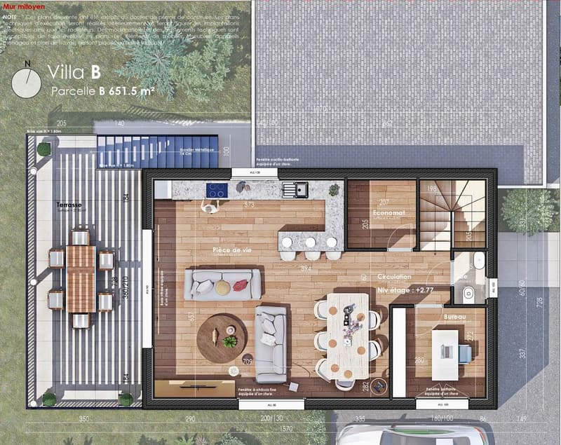 Plan de la villa B - Etage