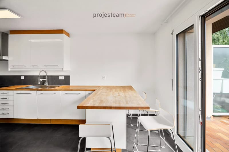 Appartement avec cheminée, rénové avec soin, grand balcon plein sud, dans un cadre verdoyant et familial (3)