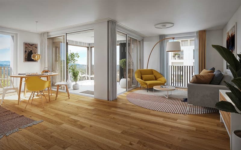 4.5 pièces avec 99 m² de terrasses : l'espace extérieur dont vous rêve (3)