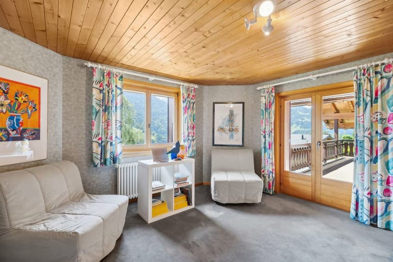 Spacieux chalet familial, salle de billard, carnotzet, vue panoramique (12)