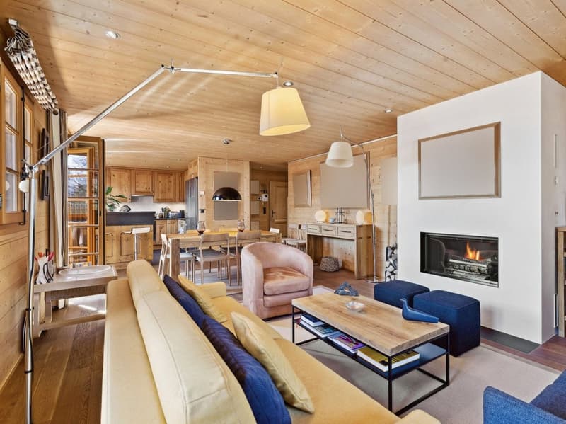 Chic & Cozy 4.5p avec cheminée, balcons, vue, spa, 2 parkings (3)