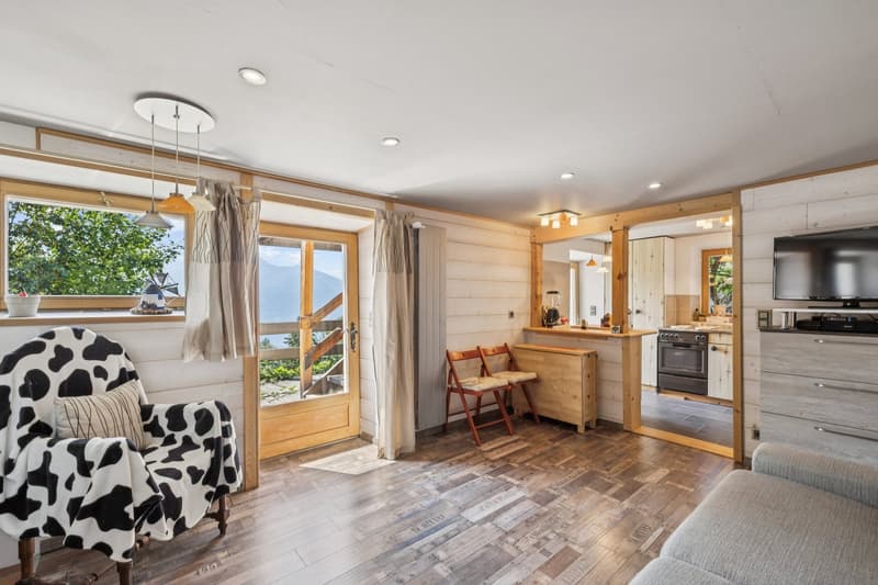 Chalet rénové sur les hauteurs de Gryon, studio indépendant, vue impre (10)