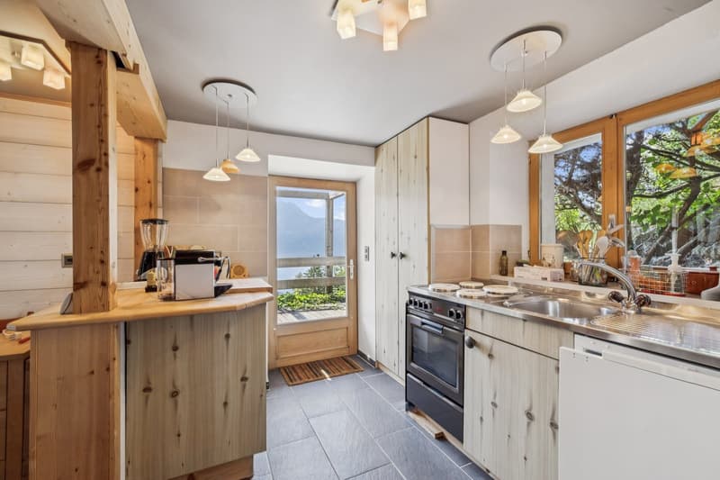 Chalet rénové sur les hauteurs de Gryon, studio indépendant, vue impre (9)