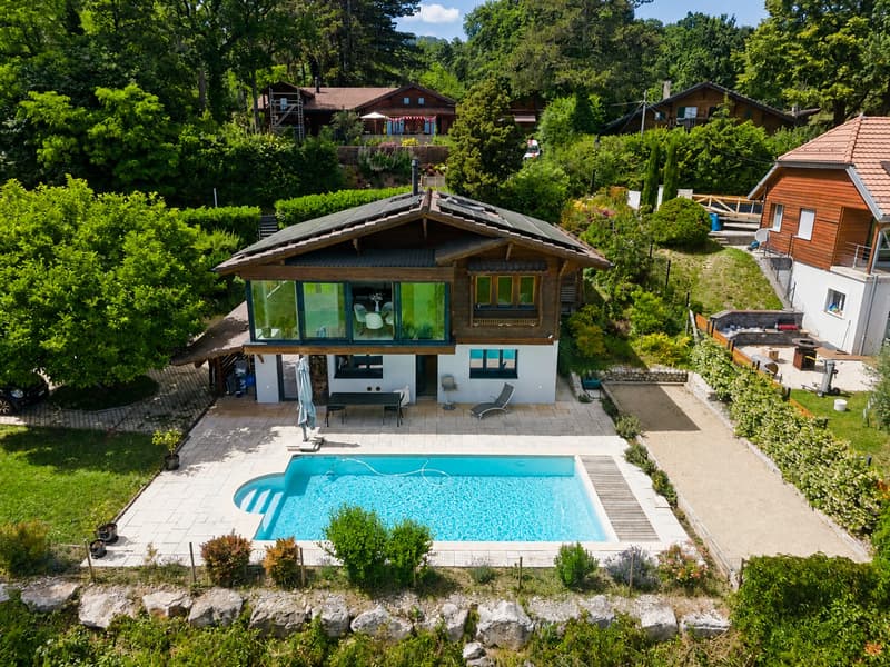 Splendide vue lac, chalet avec piscine (2)