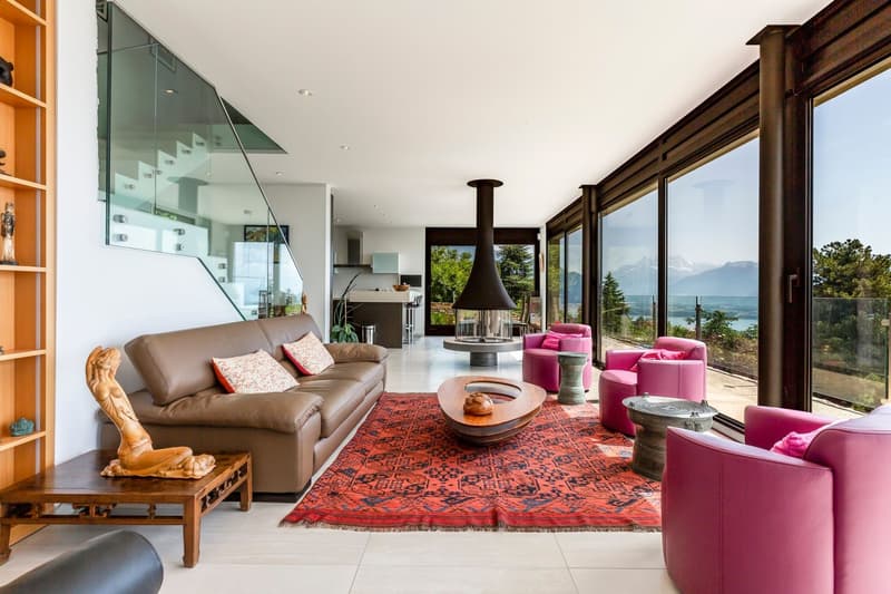 Superbe villa contemporaine avec vue à 180 sur le lac et les Alpes (3)