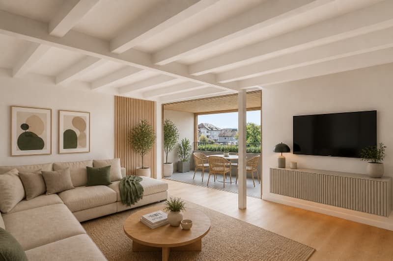 4.5 pièces de caractère en semi-niveau avec loggia dans petite PPE (2)