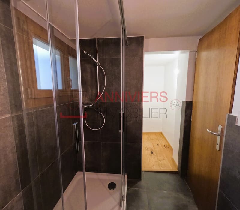 Salle d'eau avec douche, lavabo, WC