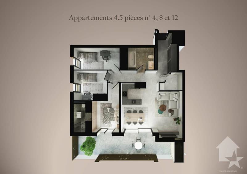Appartements 4.5 pièces no 4, 8 et 12