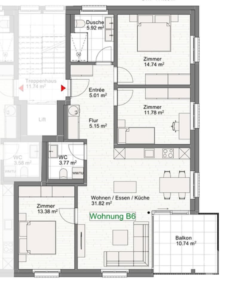 Appartements de 5.5 pièces avec balcon très bien situé (13)