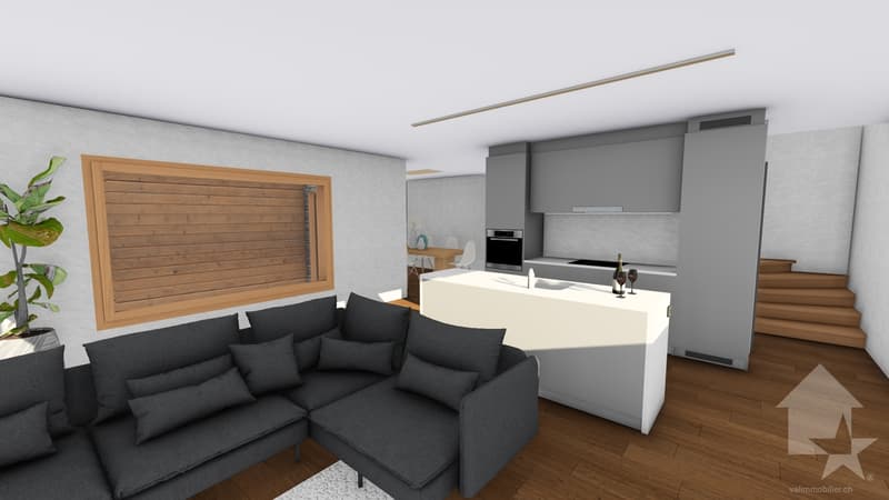 Magnifique chalet de 4.5 pièces avec terrasse et pelouse (9)