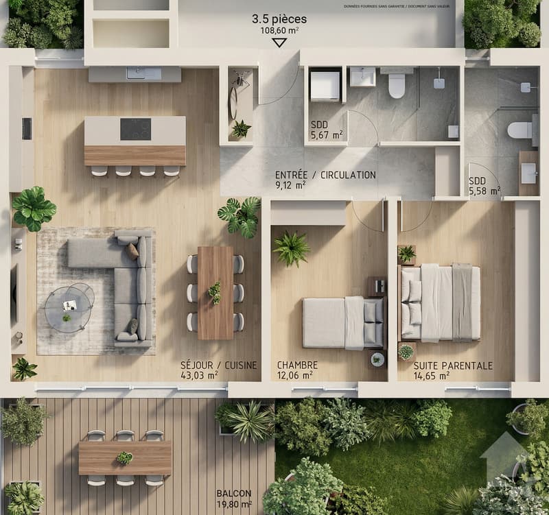 Appartement 3.5 pièces - Lot B2 - Les jardins de Plan-Conthey (2)