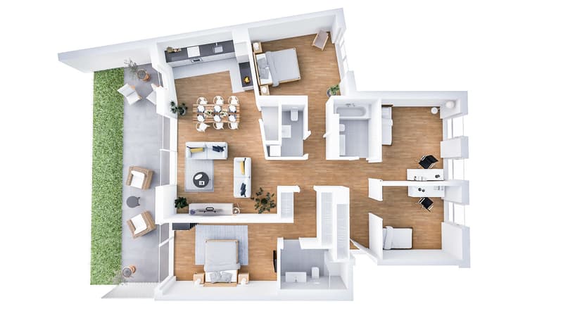 Plan de l'appartement en 3D
