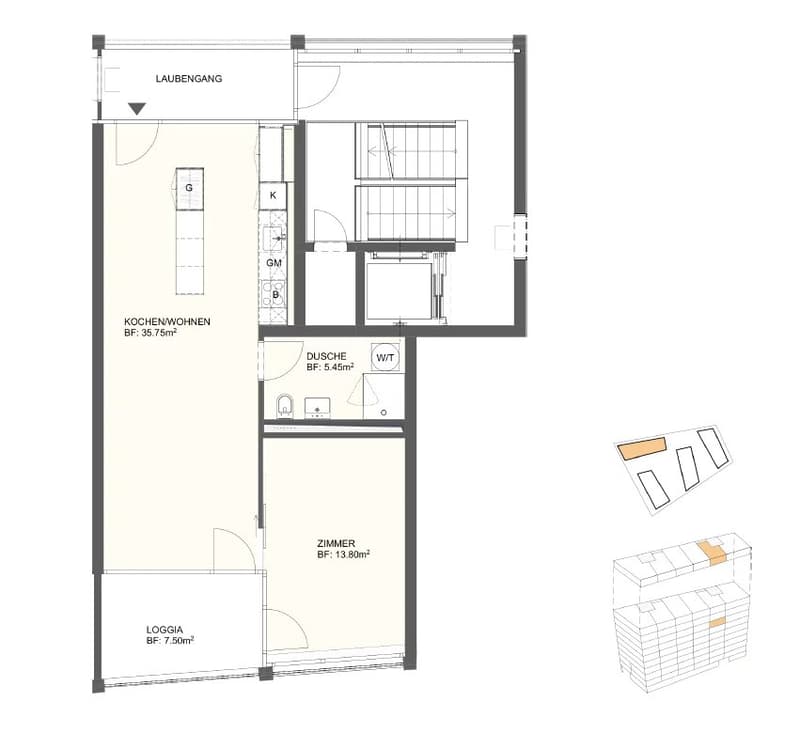 Neuwertige 2½-Zimmer-Wohnung mit 55 m² (7)
