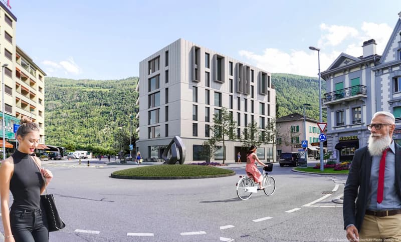 A louer - local commercial neuf à Martigny - Projet "Le 15" (2)
