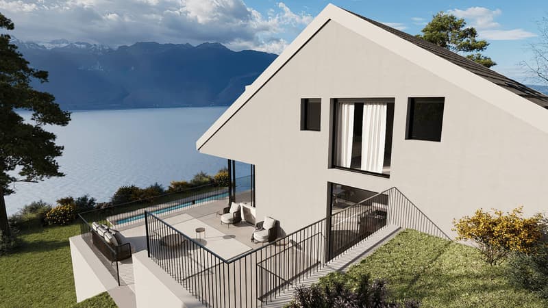 Villa individuelle de 4.5 pièces à construire avec une vue imprenable sur le lac à vendre à Chexbres (1)