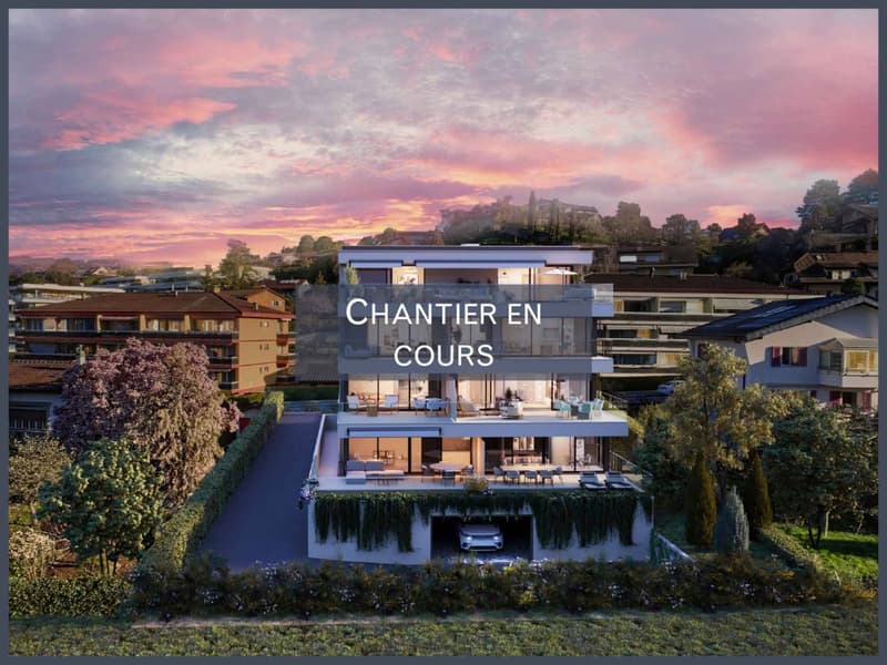 Appartement neuf de 2.5 pièces au coeur d'un quartier résidentiel et vue sur un parc et les Alpes à vendre La Tour-de-Peilz (2)