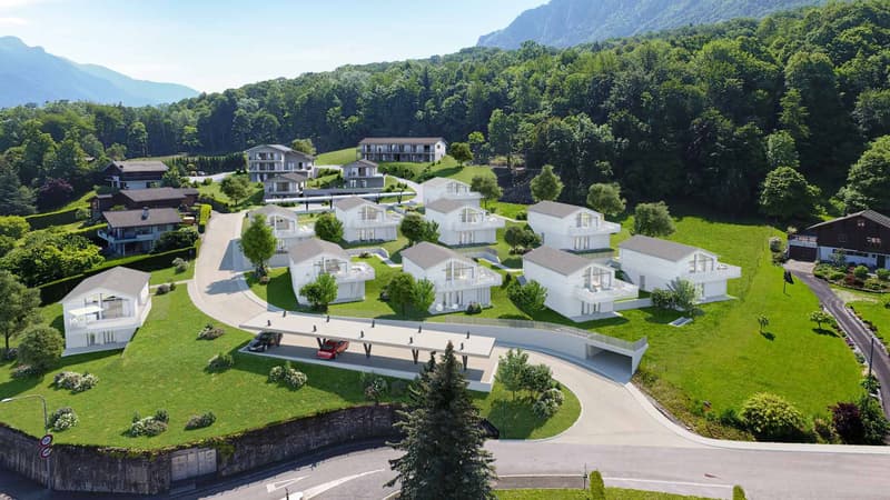 Très belle villa individuelle en cours de construction de 7.5 pièces avec vue imprenable sur le lac à vendre à Saint-Gingolph (2)