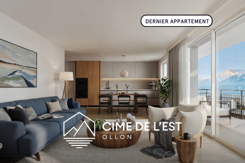 Promotion Cime de l'Est - Dernier appartement de 3.5 pièces avec balcon et jardin à vendre à Ollon (2)
