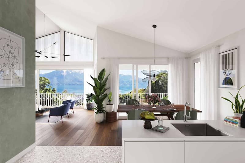 Appartement neuf de 4.5 pièces en attique avec mezzanine et vue spectaculaire sur le lac à vendre à Jongny - Lot D2 (6)