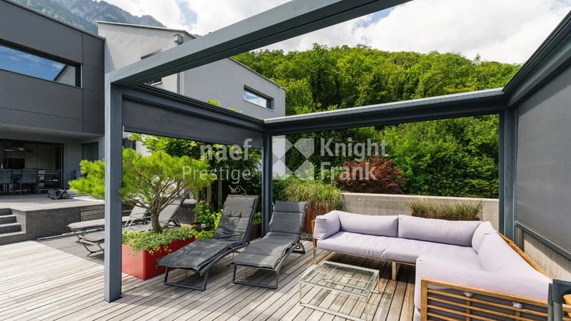 Maison d'architecte de 7.5 pièces avec piscine et jacuzzi dans un cadre verdoyant à vendre à Collombey-Muraz (4)