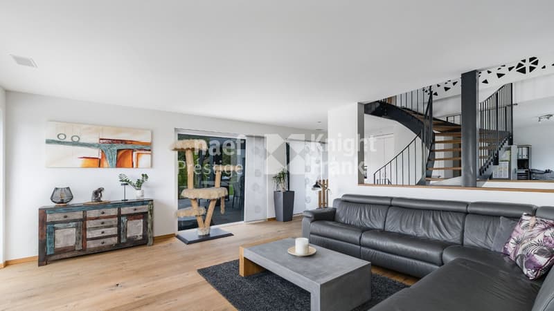 Maison d'architecte de 7.5 pièces avec piscine et jacuzzi dans un cadre verdoyant à vendre à Collombey-Muraz (6)