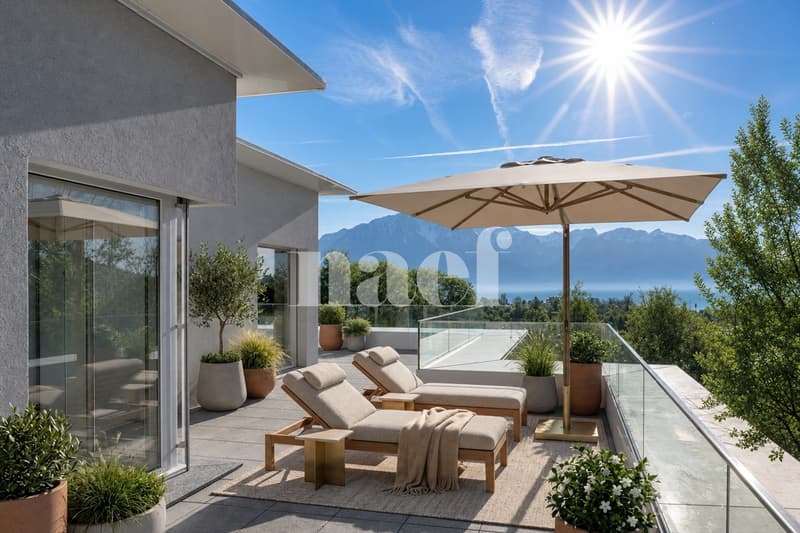 Appartement de 5.5 pièces en attique et en duplex avec vue panoramique sur le lac à vendre à Montreux (2)
