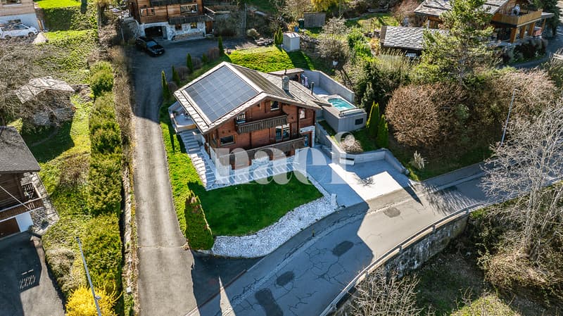 Magnifique chalet rénové avec jacuzzi et piscine à contre-courant à vendre à Choëx (1)