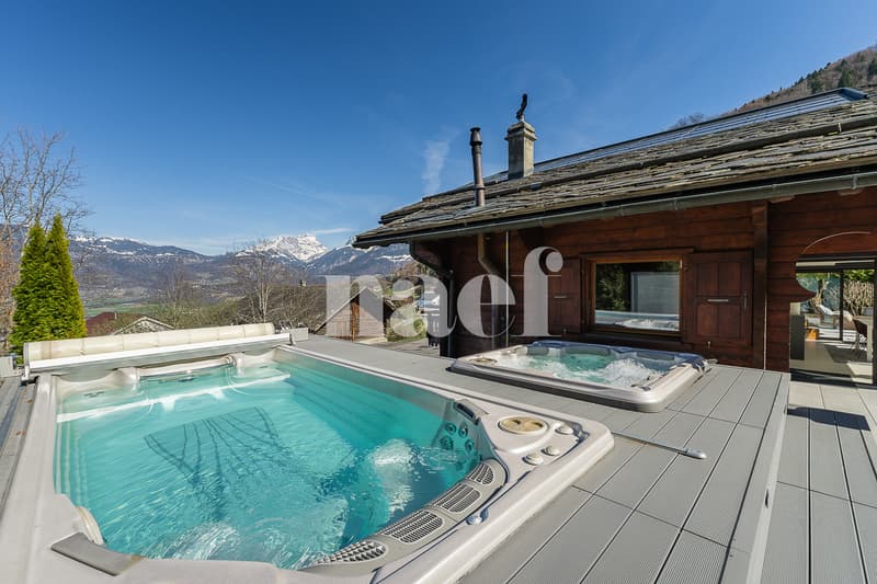 Magnifique chalet rénové avec jacuzzi et piscine à contre-courant à vendre à Choëx (2)