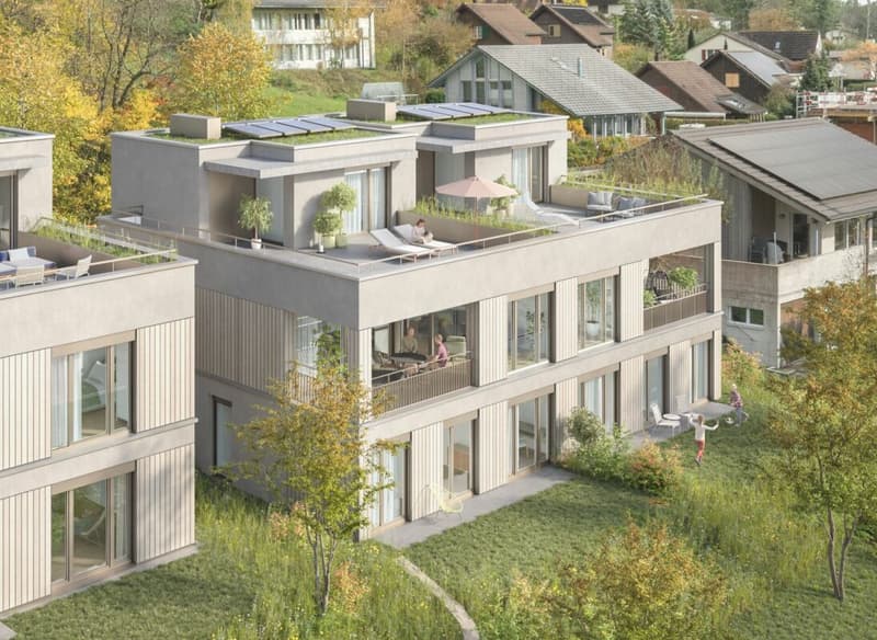 DOPPELEINFAMILIENHAUS - UNTERDORF MÖNTHAL - Zeitgemässe Architektur mitten im Grünen (1)