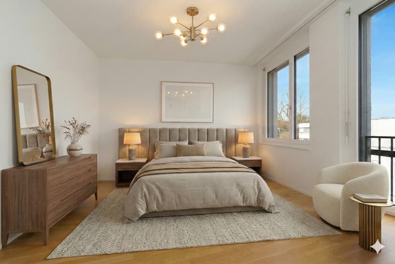 Schlafzimmer möbliert