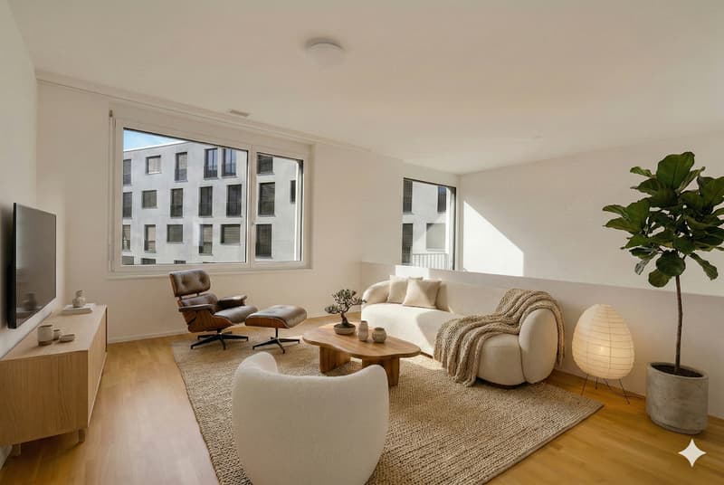 Wohnzimmer möbliert