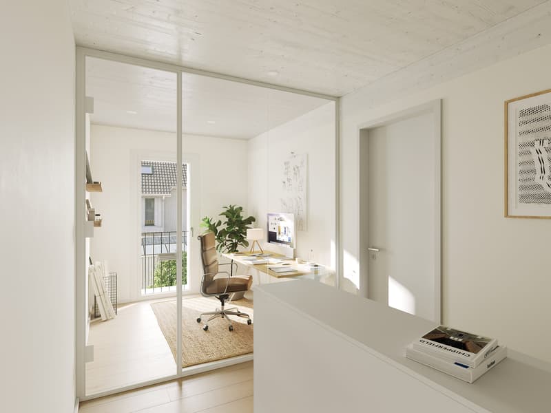Richten Sie im Vorplatz im Obergeschoss Ihr Homeoffice ein