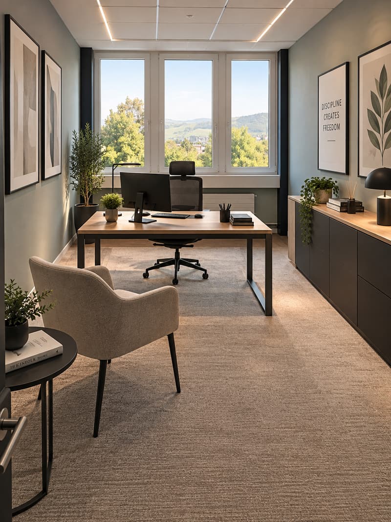 Einzelbüro - virtuell ausgebaut und möbliert