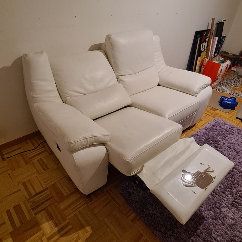 Canapé blanc Relax électrique en cuire | homegate.ch
