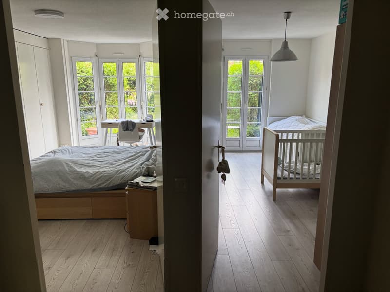 Super appartement traversant avec jardin à Vessy (4)