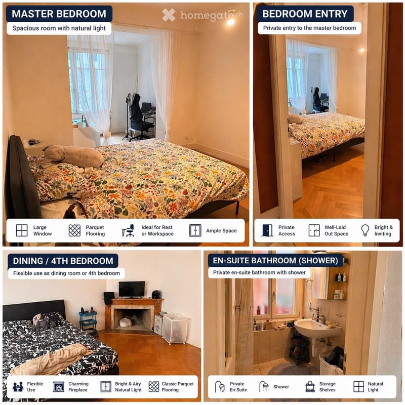 3/4 bedroom with ensuite bathroom for rent in Nyon (4)