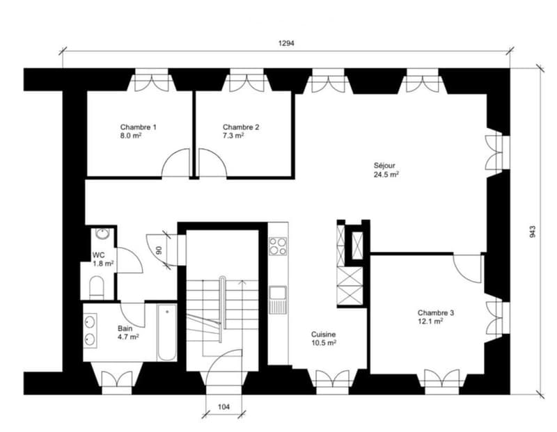 Bel appartement fonctionnel de 85m2 au Locle, dès le 1.07.26 (4)