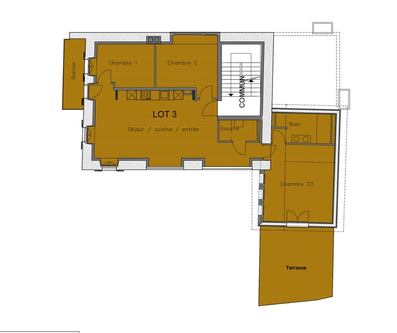 DIRECT DU PROPRIÉTAIRE - Appartement sur plan de 4,5 pièces (2)