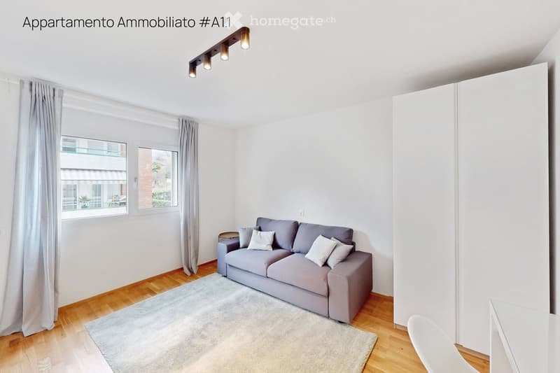 1.5 locali ammobiliato a Pregassona dal 1 Settembre (1)
