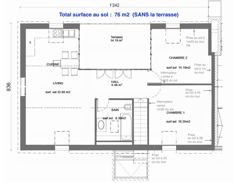 Magnifique appartement 4 pces + terrasse, commune de Veyrier (5)