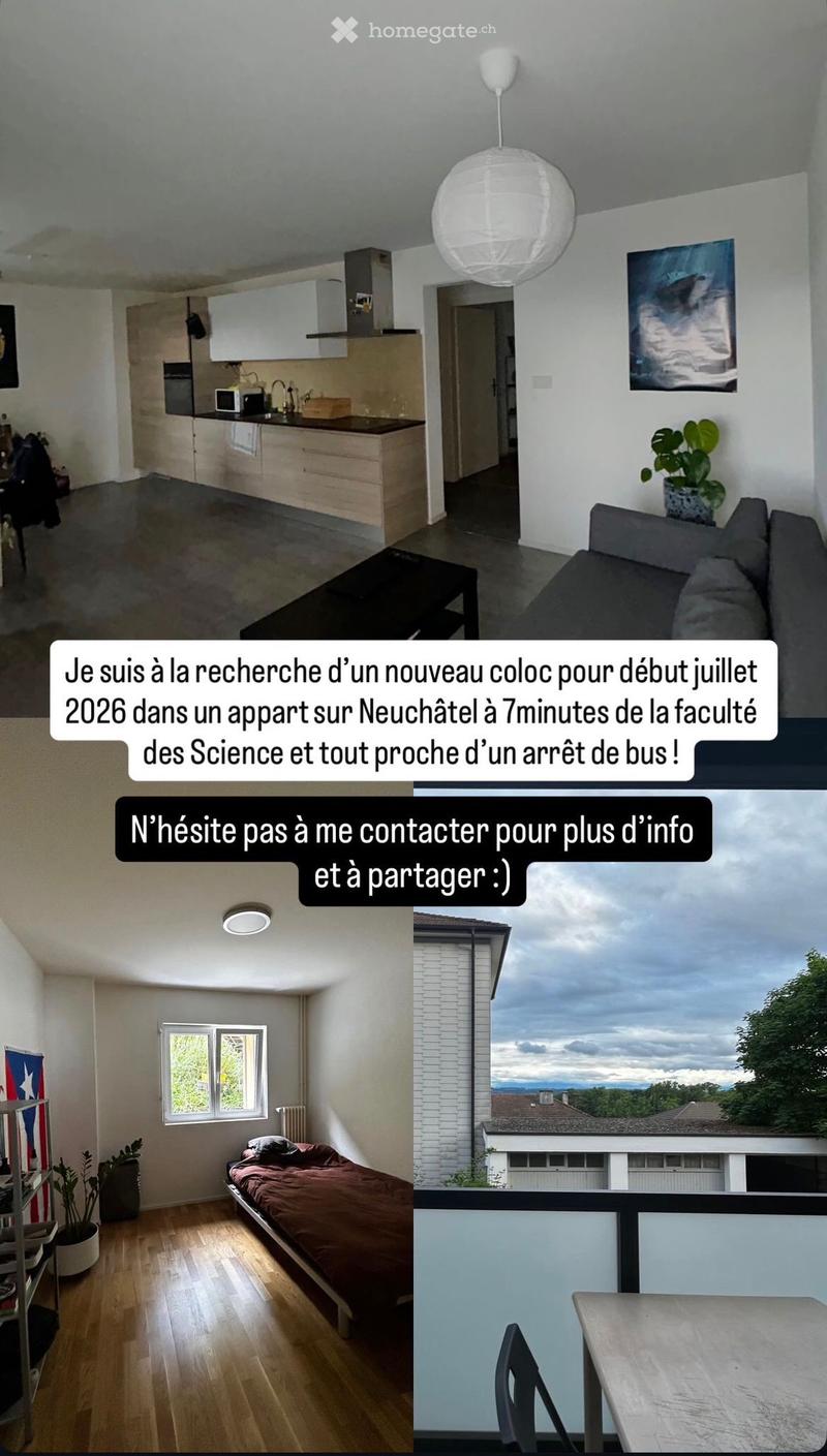Recherche colocataire à Neuchâtel (1)