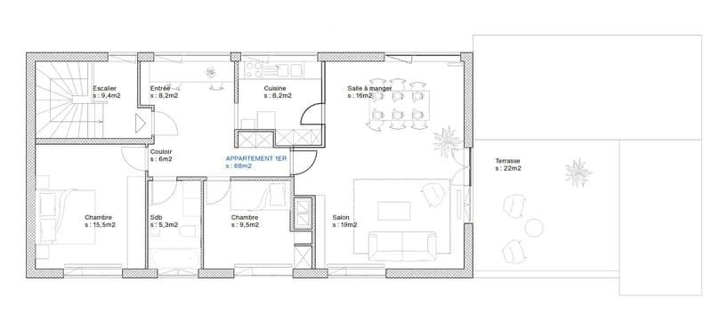 Appart. 3.5p, 110m2, parking et vue lac (Durée déterminée) (4)