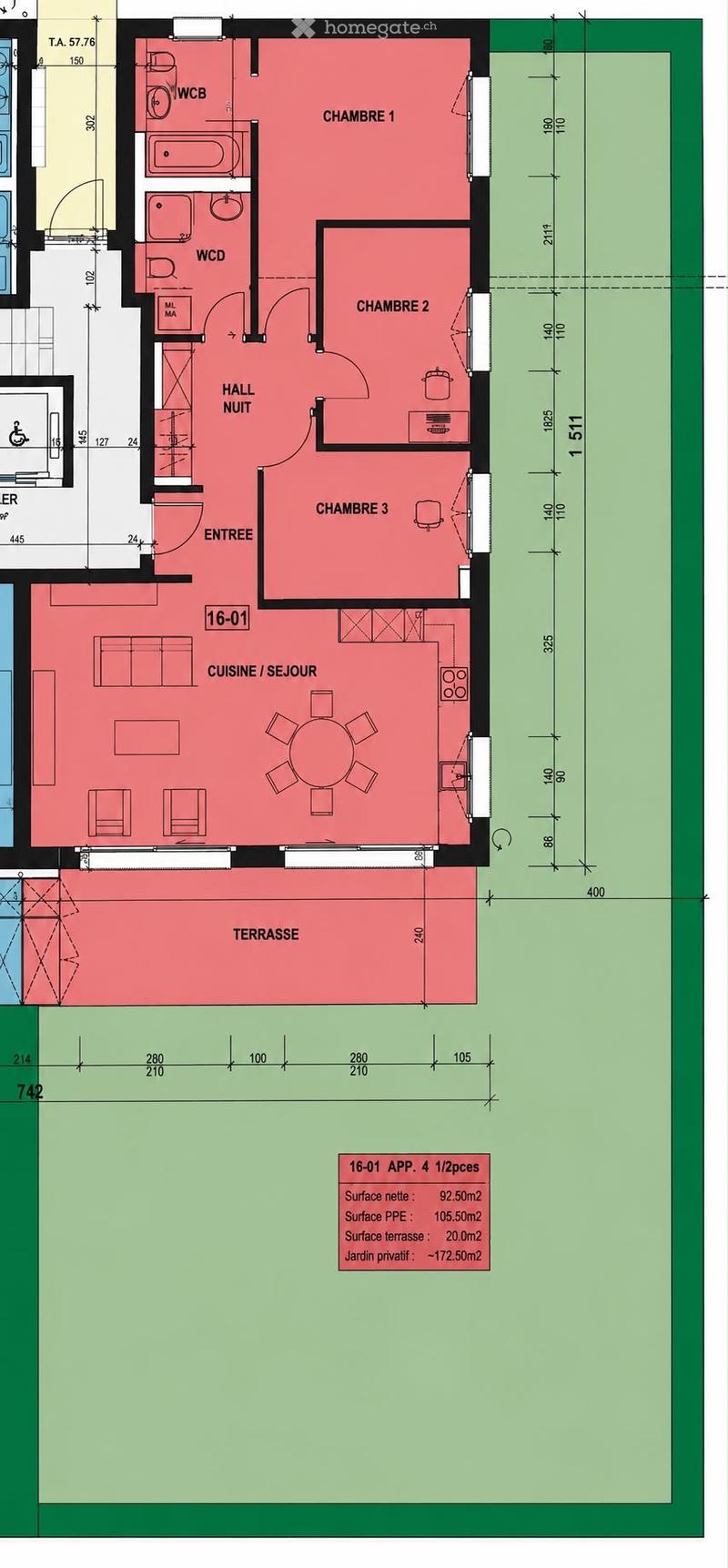 Apparemment de 4.5 pièces avec jardin privatif (5)