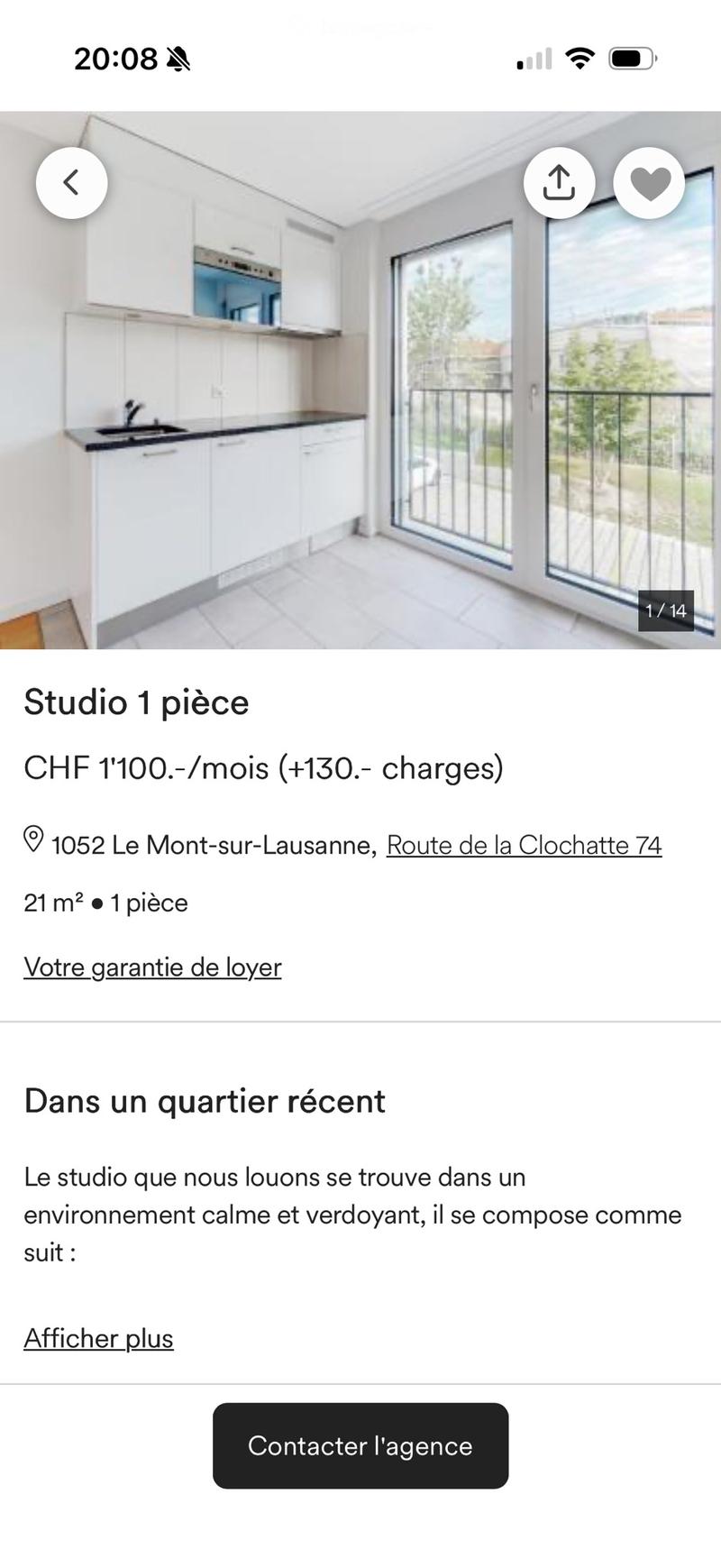 Studio mont sur le Lausanne (1)
