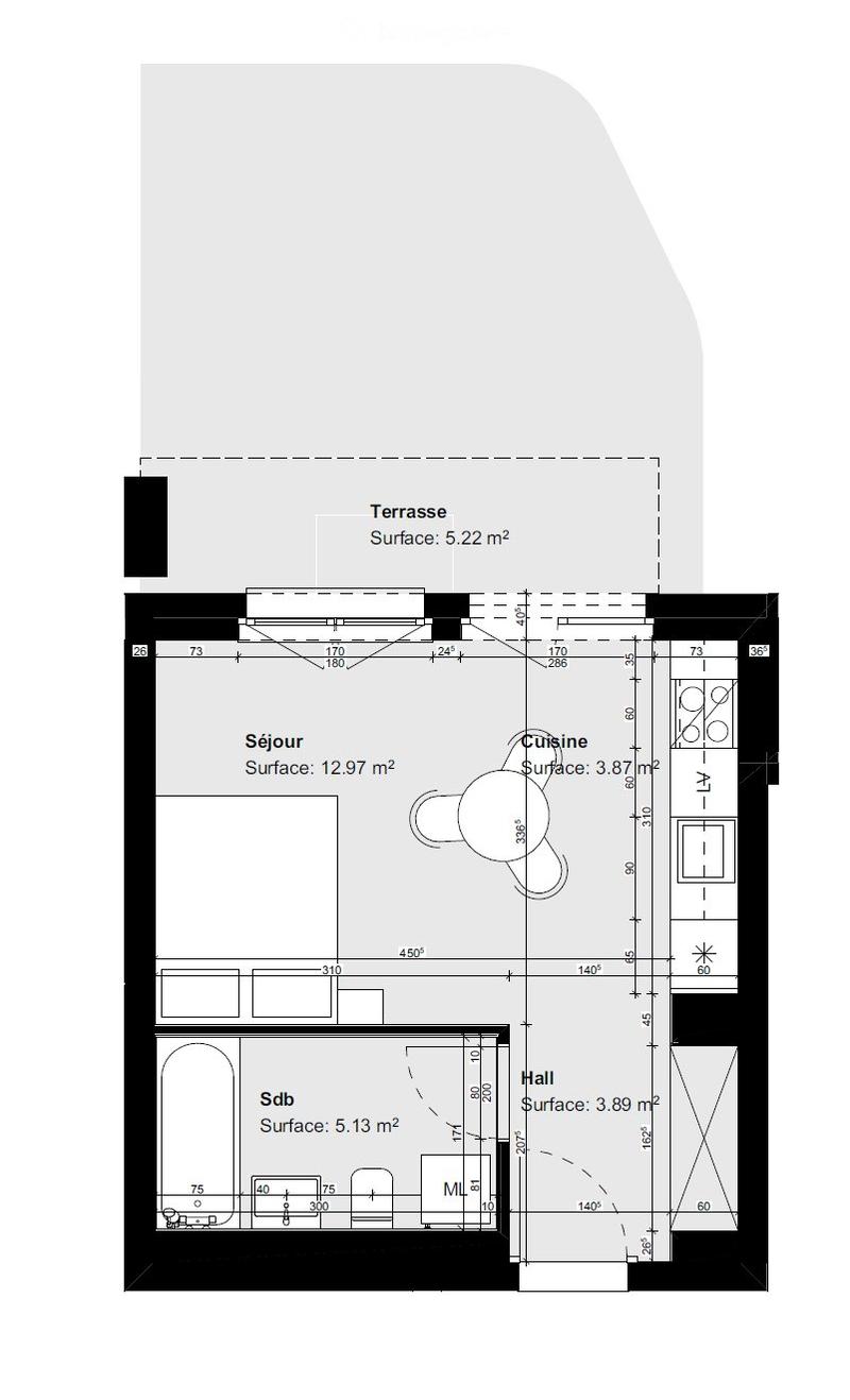 Sion  Studio neuf de 33 m² avec pelouse privative (5)
