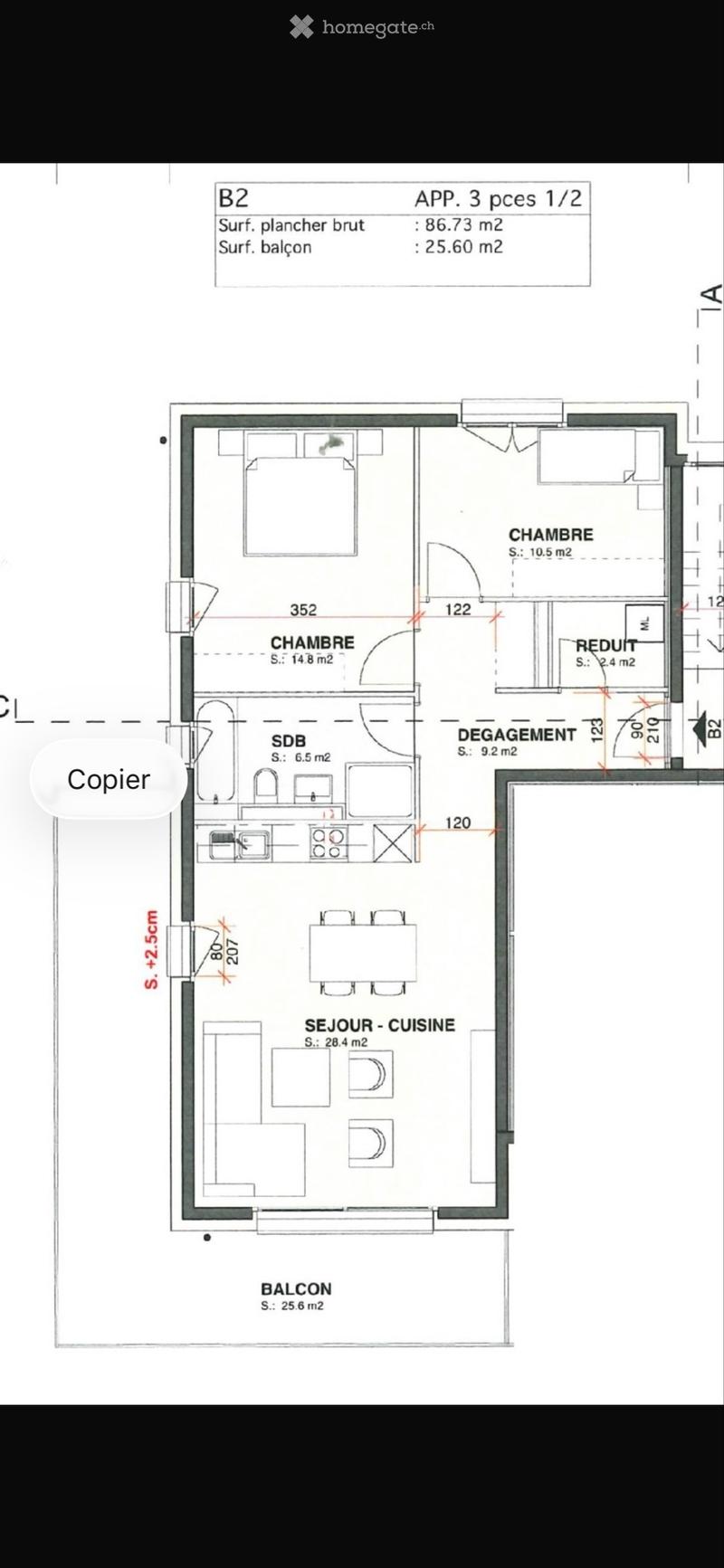 À remettre  Appartement 3.5 pièces moderne (5)
